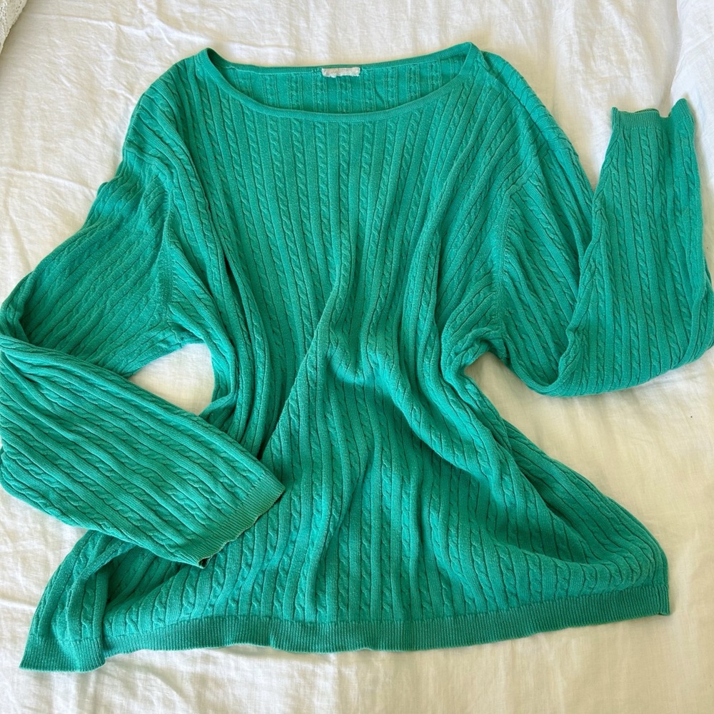Vintage faux cable knit oversized sweater